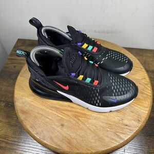Nike Air Max 270 Shoes Womens Size 7 Black Multi Color Athletic CJ6960-001